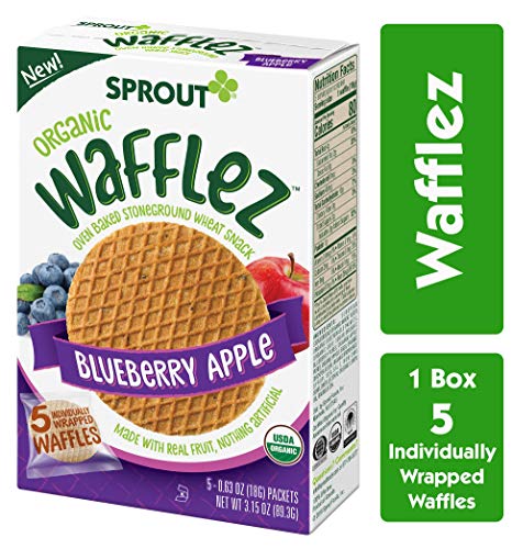 Product Cover Sprout Organic Wafflez, Blueberry Apple, Box of 5 Toddler Snacks