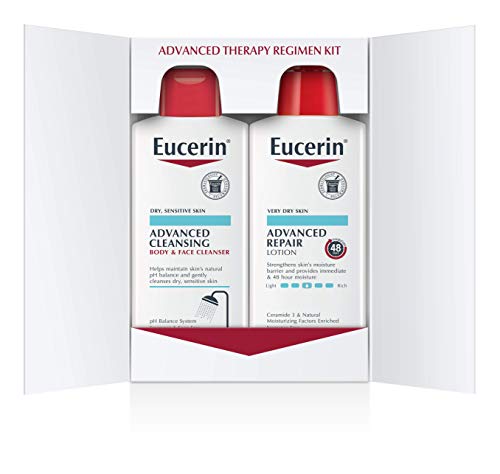 Product Cover Eucerin Advanced Repair Regimen Pack - Advanced Repair Body Lotion & Advanced Cleansing Face and Body Wash - 16.9 oz Bottles, 2 Pack