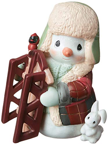 Product Cover Precious Moments May Your Holidays Be Filled with Winter Thrills 10th Annual Snowman Bisque Porcelain 191015 Figurine, One Size, Multi
