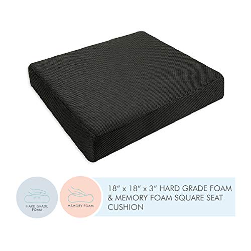 Product Cover The White Willow Orthopedic Memory Foam High Resilience Indoor Chair Square Cushion Seat Pads for Office,Car,Home,Floor Helps in Back Pain Relief,Provides Support & Comfort - (18