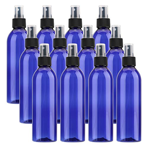 Product Cover Tosnail 12 Pack 8 Ounce Plastic Spray Bottles Mist Spray Bottle with Black Fine Mist Sprayer - Blue