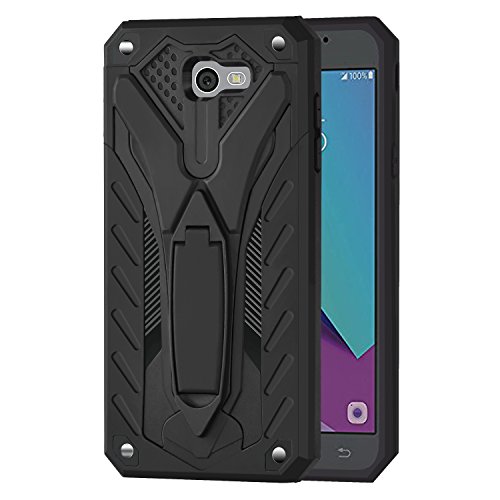 Product Cover Ownest Compatible Samsung Galaxy J7 V Case,Galaxy Halo/J7 Prime/J7 Perx/J7 Sky Pro Case, Dual Layer 2 in 1 with Kickstand Heavy Duty Protection for Galaxy J7 2017，Not fit J7 2018-Black