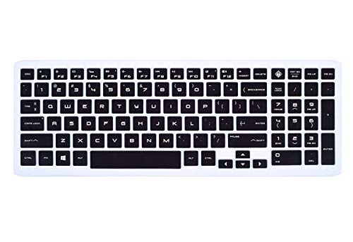 Product Cover Saco Keyboard Protector Silicone Skin Cover Compatible for HP OMEN 15.6 Inch 15-DC 15-dc0010nr 15-dc0020nr 15-dc0030nr 15-dc0051nr dc0052nr 15-dc0086nr 15-dc0087nr 15-dc0096nr Gaming Laptop -Black