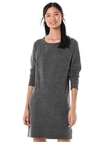 Product Cover Amazon Brand - Goodthreads Women's Modal Fleece Popover Sweatshirt Dress, Charcoal Nep Heather,Small