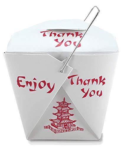 Product Cover Pack of 25 Chinese Take Out Boxes Pagoda 16 oz/Pint Size Party Favor and Food Pail (25)