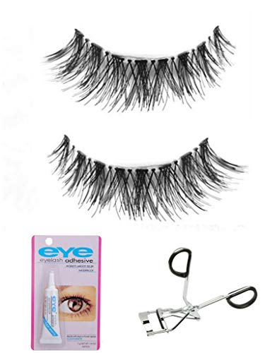 Product Cover Colour Blast Eyelash Eyelashes With Glue And Eyelashes Curler 3D Mink Eyelashes Strip False Eyelashes For Women Eyelashes Natural