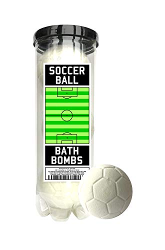 Product Cover Soccer Ball Bath Bombs - 3 pack - Soccer Gifts - Luxury Scented Bath Bomb Fizzies - Great Gift for Soccer players, Teammates, Opponents, Soccer Clubs and Leagues, Birthdays, Men, Boys, Women, Girls