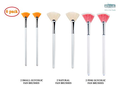 Product Cover essenavita fan mask brush set of 6 pieces mask application fan brush glycolic fan brush boar head fan brush