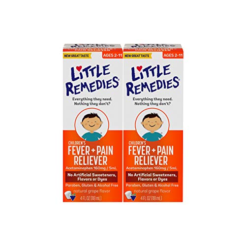 Product Cover Little Remedies  Children's Fever & Pain Reliever | Grape  | 4 FL OZ | 2 Pack