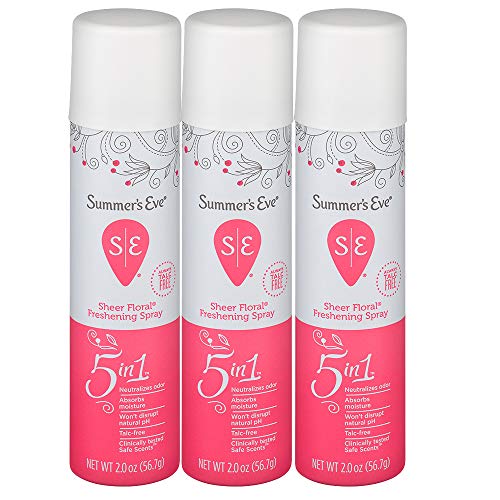 Product Cover Summer's Eve Freshening Spray, Sheer Floral, pH Balanced, Dermatologist & Gynecologist Tested, 2 Ounce, Pack of 3