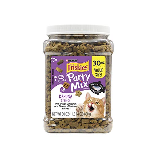 Product Cover Purina Friskies Made in USA Facilities Cat Treats, Party Mix Kahuna Crunch - 30 oz. Canister