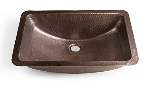 Product Cover Monarch Abode 17095 Pure Copper Hand Hammered Venetian Dual Mount Sink (21 inches), (Rectangle)