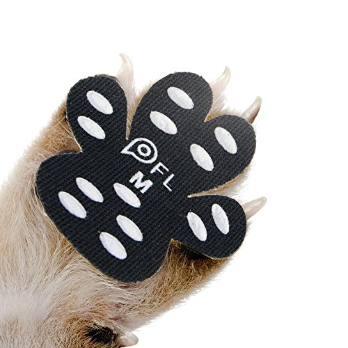 Product Cover Dog Paw Protection Anti-Slip Traction Pads with Grips, 24 Pieces Self Adhesive Disposable Dog Shoes for Hardwood Floor Indoor Wear (M-1.50