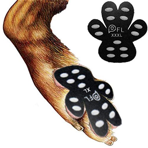 Product Cover Dog Paw Protection Anti-Slip Traction Pads with Grips, 24 Pieces Self Adhesive Disposable Dog Shoes for Hardwood Floor Indoor Wear (XXXL-3.07