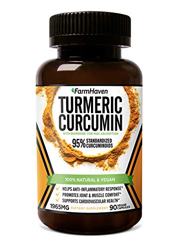 Product Cover Turmeric Curcumin with BioPerine Black Pepper & 95% Curcuminoids, 1965mg, Maximum Absorption for Joint Support & Healthy Inflammatory Response, Non-GMO Turmeric Capsules, Made in USA - 90 Veg Caps