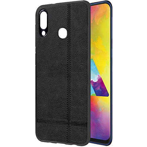 Product Cover Casotec Leather Finish Soft TPU Case Cover for Samsung Galaxy M20 - Black