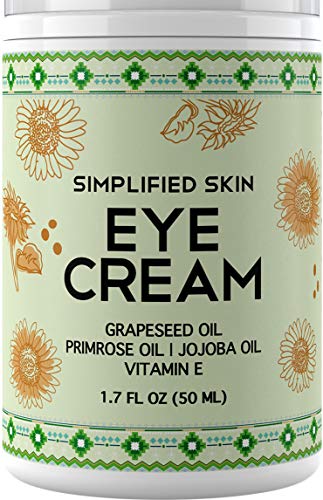 Product Cover Nourishing Eye Cream for Dark Circles, Fine Lines, Sagginess & Puffiness. Best Under & Around Eyes Moisturizing Treatment with Organic Jojoba oil, Vitamin E & Witch Hazel by Simplified Skin 1.7 oz