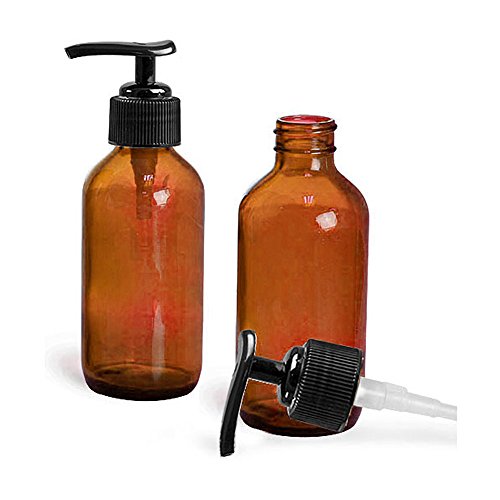 Product Cover Royal Massage Boston Round Glass Bottle with Saddle Pump - Amber 4oz