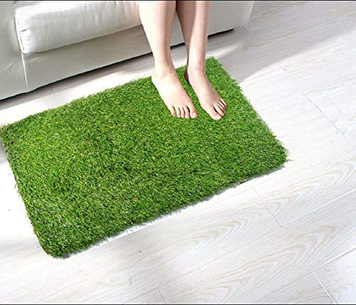 Product Cover WI INTERNATIONAL Plastic Artificial Grass Bath/Door Mat (Green, 16x24 Inches)