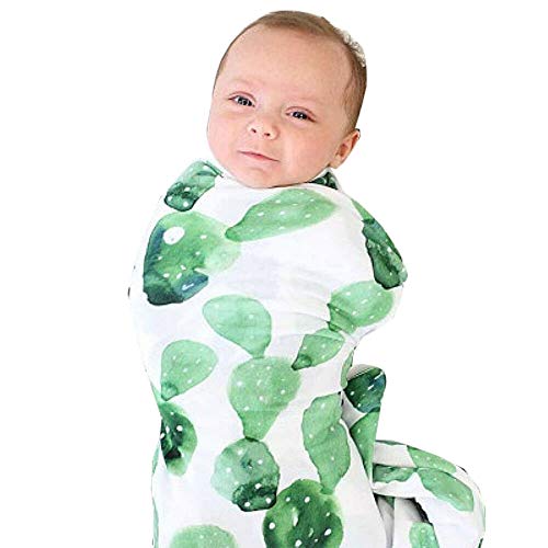 Product Cover Newborn boy Girl Receiving Blanket Floral Baby Swaddle Receiving Blankets (Cactus)