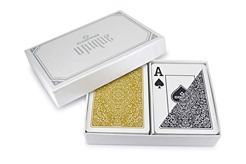 Product Cover Copag Unique Luxury Plastic Playing Cards | Poker Size, Jumbo Index | Black/Gold Double-Deck Set