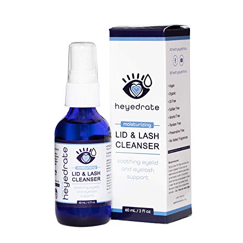 Product Cover Heyedrate Lid and Lash Cleanser for Eye Irritation and Eyelid Relief, Gentle Hypochlorous Acid Eyelid Cleansing Spray (2 Ounce Glass Bottle)