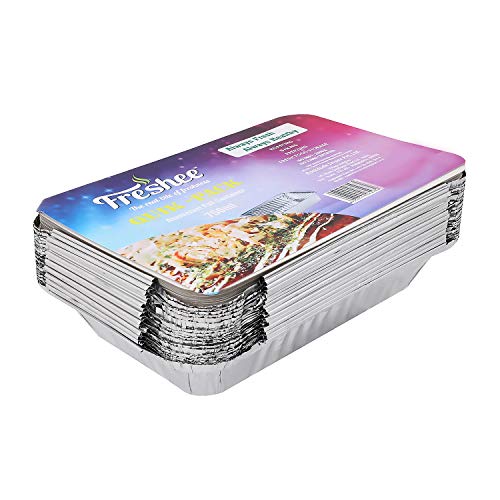 Product Cover Freshee 25 pcs Aluminium Silver Foil Container 750ml | Food Storage Disposable Containers with Lid for Kitchen | Bacteria Resistant