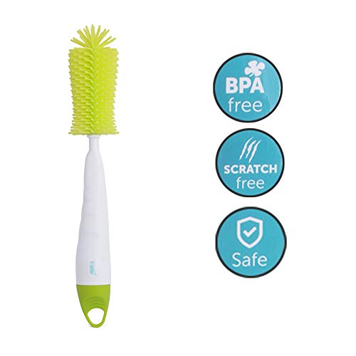 Product Cover U-grow Soft Silicone Baby Bottle & Nipple Cleaning Brush - Lime Yellow