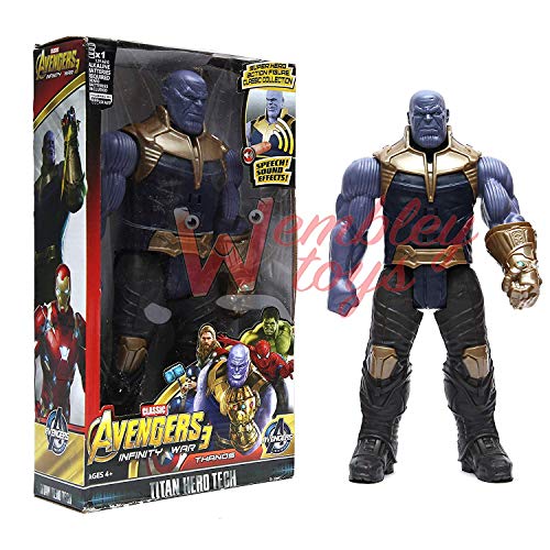 Product Cover Marvel and Justice League Comic/Movie Super Hero Legends - 12 Inch Action Figure Toy with Sound and Batteries (Thanos)