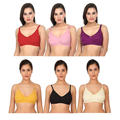 Product Cover XCare Women Cotton Mix Seemless Wirefree Push Up Bra (Pack of 6) (Color: Multicolor)