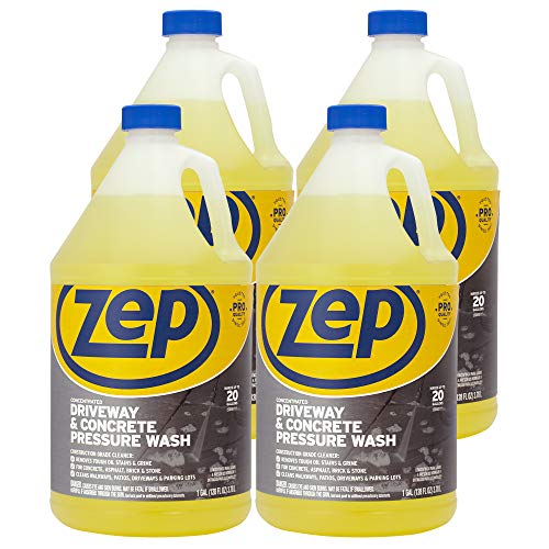 Product Cover Zep Driveway and Concrete Pressure Wash Cleaner Concentrate 128 Ounce ZUBMC128 (Case of 4) Pro Strength