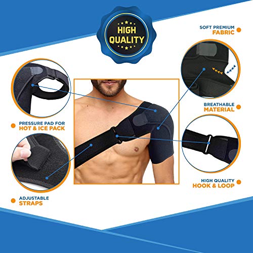 Product Cover Shoulder Brace Support for Rotator Cuff with Compression Pad by Vaxlo