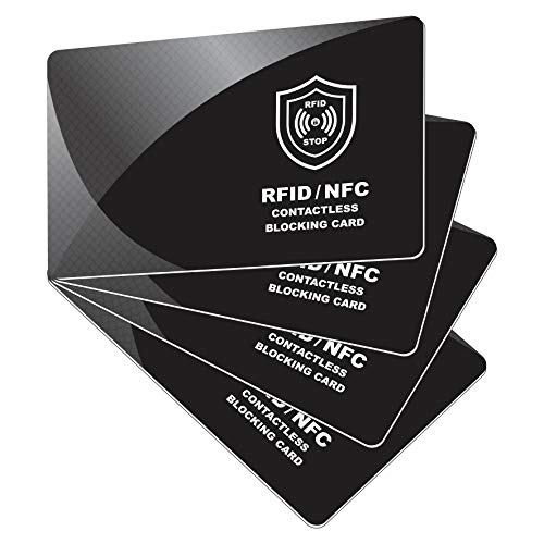 Product Cover RFID Blocking Card | NFC Contactless Cards Protection | 1 Card Protects Your Entire Wallet | No More Need for Single Sleeves | Credit Card Holder, Wallets or Passport, Men, Woman - 2 Packs / 4 Cards