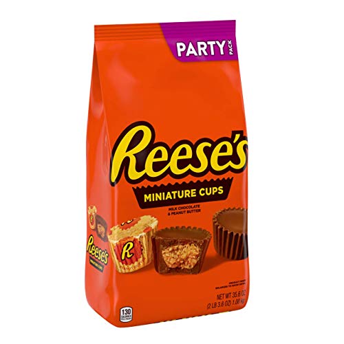 Product Cover REESE'S Peanut Butter Cup Miniatures, Candy for Stocking Stuffers and Holiday Treats, Party Bag, 2 Pounds