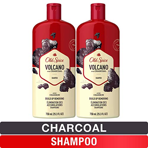Product Cover Old Spice Shampoo for Men, Charcoal Build-Up Removing, Volcano, 25.3 fl oz, Twin Pack