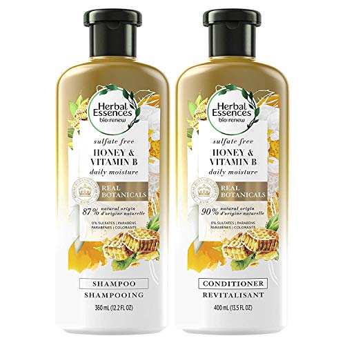 Product Cover Herbal Essences, Sulfate Free Shampoo and Conditioner Kit With Natural Source Ingredients, BioRenew Honey & Vitamin B, Color Safe, 13.5 & 12.2 fl oz, Kit