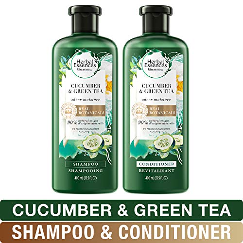 Product Cover Herbal Essences, Volume Shampoo & Conditioner Kit With Natural Source Ingredients, For Fine Hair, Color Safe, BioRenew Cucumber & Green Tea, 13.5 fl oz, Kit
