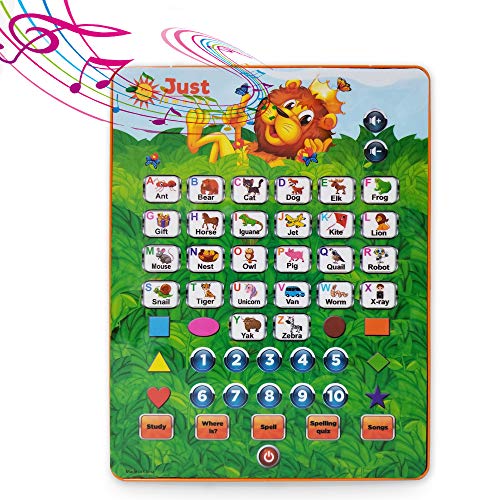 Product Cover Just Smarty ABC Tablet Interactive Educational Toys for 3 Year Olds and Up | Toddler Learning Toys and Word Games for Development | Fun Activities, Numbers, Spell and Music on Pretend Kid Tablet
