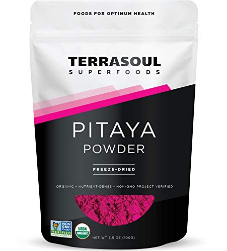 Product Cover Terrasoul Superfoods Organic Freeze-Dried Pitaya Powder (Dragon Fruit), 3.5 Oz - Vibrant Color | Antioxidants | Vitamin C