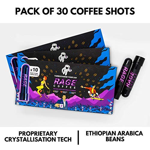 Product Cover Rage Coffee - Premium 100% Ethiopian Arabica Instant Coffee Crystals Infused with Natural Vitamins - 3.25 GMS x 30 Tube Shots | Award Winning Healthy Blend