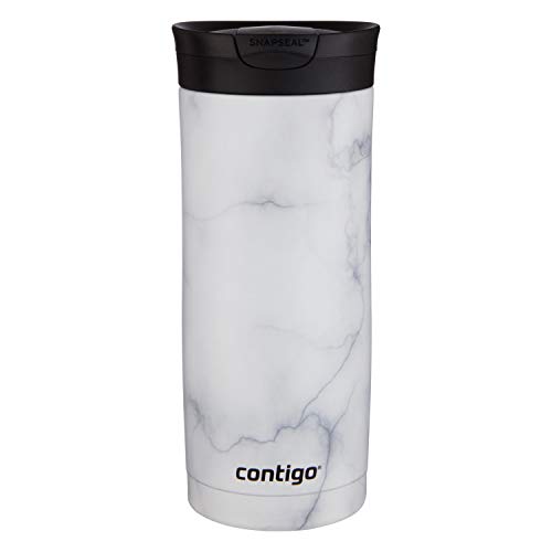 Product Cover Contigo Stainless Steel Coffee Couture SNAPSEAL Vacuum-Insulated Travel Mug, 16 oz, White Marble