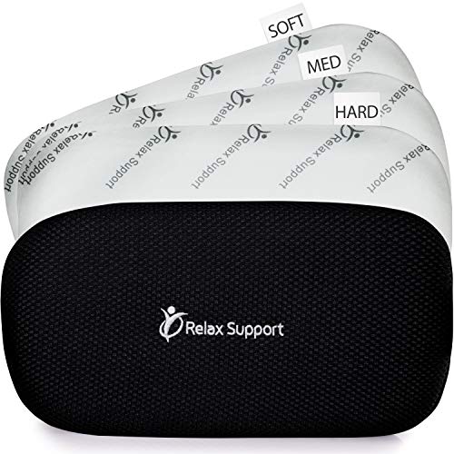 Product Cover Lumbar Roll Support Pillow RS5 Relax Support - Back Support Cushion Foam Posture Corrector for Car Office Plane - Only Back Pillow w/Multiple Inserts for 6 Customized Firmness Levels
