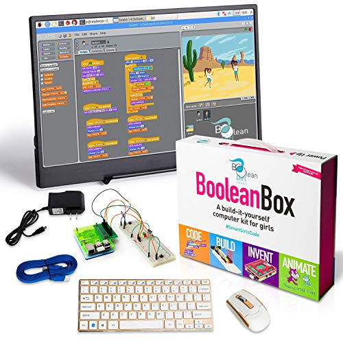 Product Cover Boolean Box Plus. A Build it Yourself Computer Science kit. Complete with 13 inch Monitor. Designed by Girls for All Kids Interested in STEM Play.
