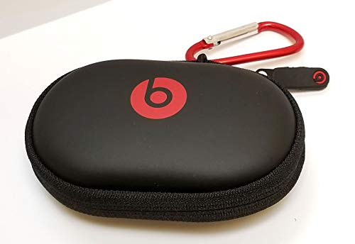 Product Cover Hard Case + RED/Silver Carabiner/Hook for Powerbeats 3, 2 & 1, BeatsX, UrBeats, Tour, iBeats, Lady Gaga, Diddy Beats & All Beats Earphones/Earbuds Wired or Wireless Models. by:GeneralBuy.