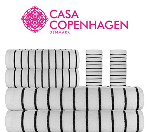 Product Cover Casa Copenhagen 530 GSM Cotton 6 Pcs Towel Set - 2Pcs Bath Towel (75x150cm)/ 2Pcs Hand Towel (40x60cm)/ 2 Pcs Face Towel (30x30cm) - Snow White
