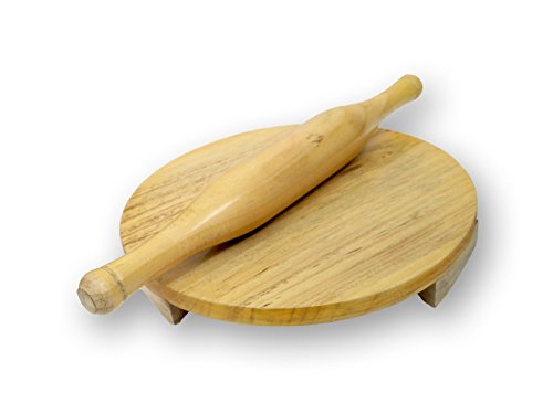 Product Cover ARMAN SPOONS Royal Wooden Round Polpat-Roti Roller/Chakla-Belan/Rolling Pin, Mango Wood, 9 Quart, Set of 10 and 9 inch