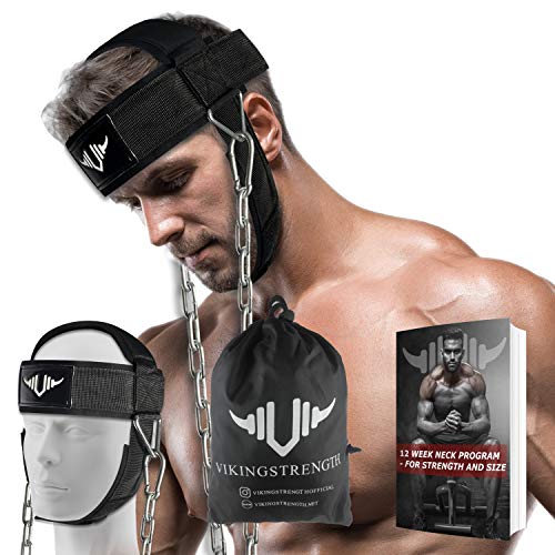 Product Cover Vikingstrength Neck Harness Strength Trainer- Premium Quality for Neck Curls and Training. Head Exerciser for Sports and Fitness