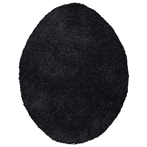 Product Cover Maples Rugs ColorSoft Non Slip Washable & Quick Dry Elongated Toilet Seat Lid Cover [Made in USA], Rich Black