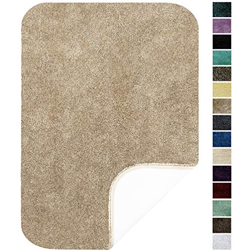 Product Cover Maples Rugs ColorSoft Non Slip Washable & Quick Dry Soft Bathroom Rugs [Made in USA], Clay Beige, 23.5