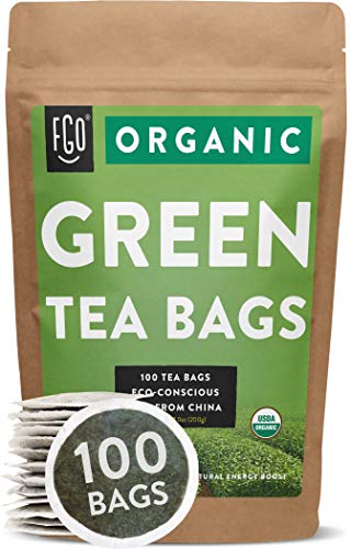 Product Cover Organic Green Tea Bags | 100 Tea Bags | Eco-Conscious Tea Bags in Kraft Bag | by FGO